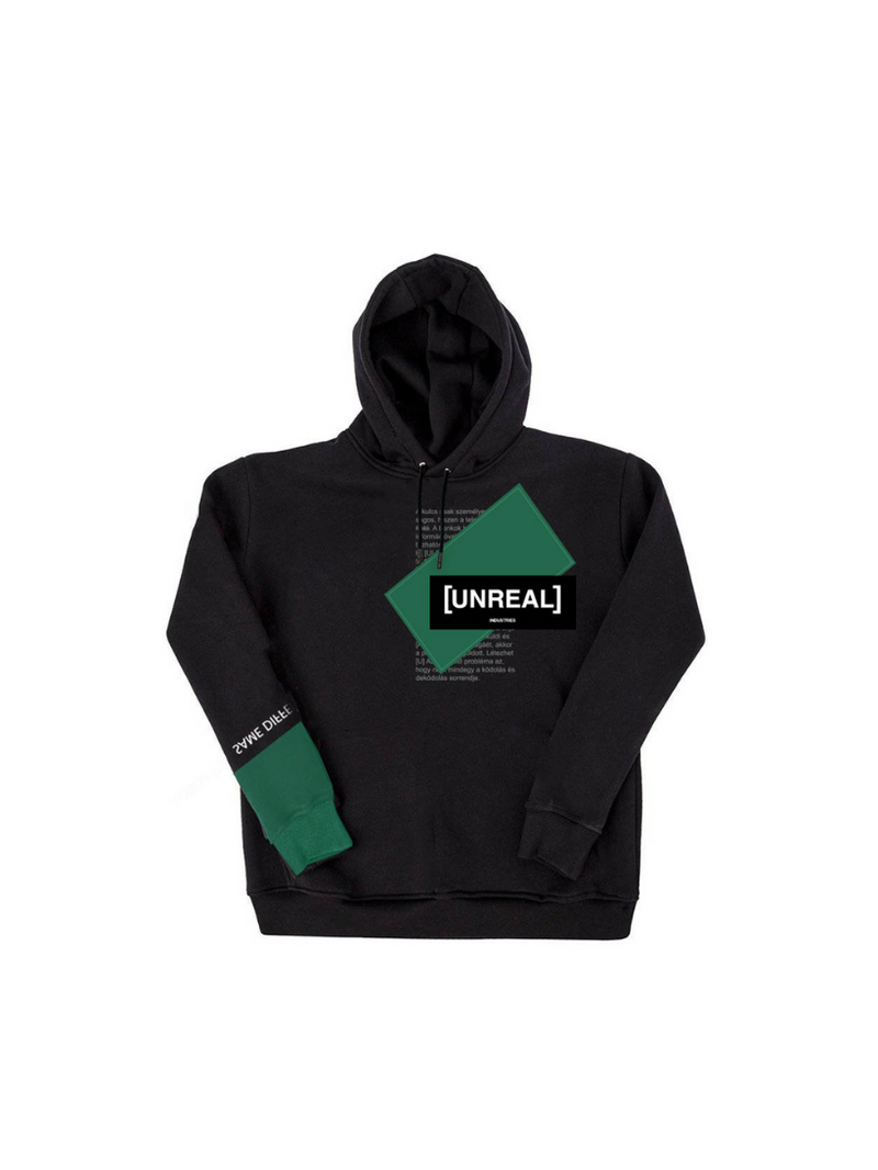 UNREAL Same difference hoodie Black green - [UNREAL] Industries