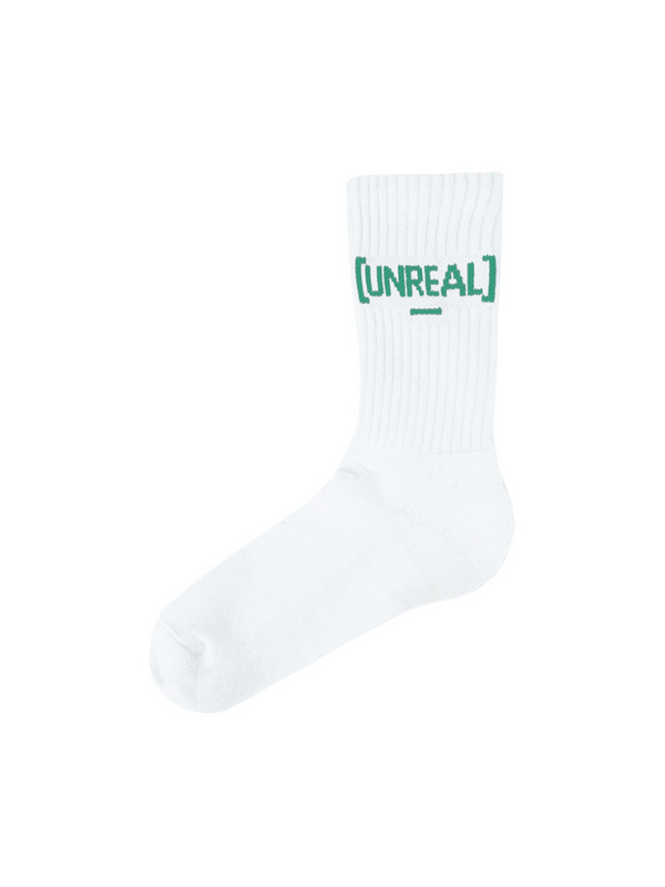 UNREALINDUSTRY - White/D.Green logo Socks - [UNREAL] Industries